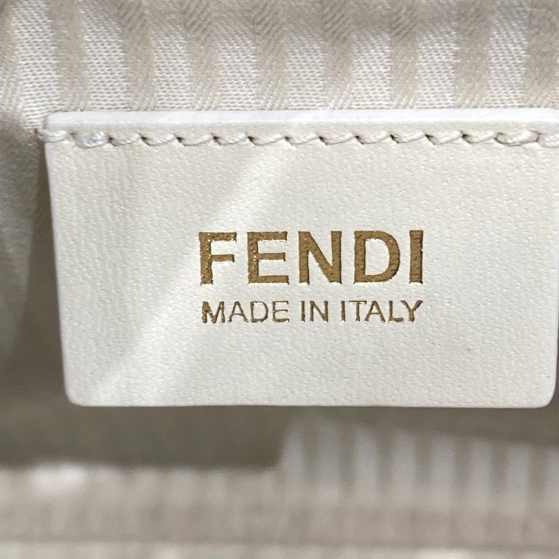 FENDI 芬迪 Toujours 可肩背 皮革 手提包 白色-12