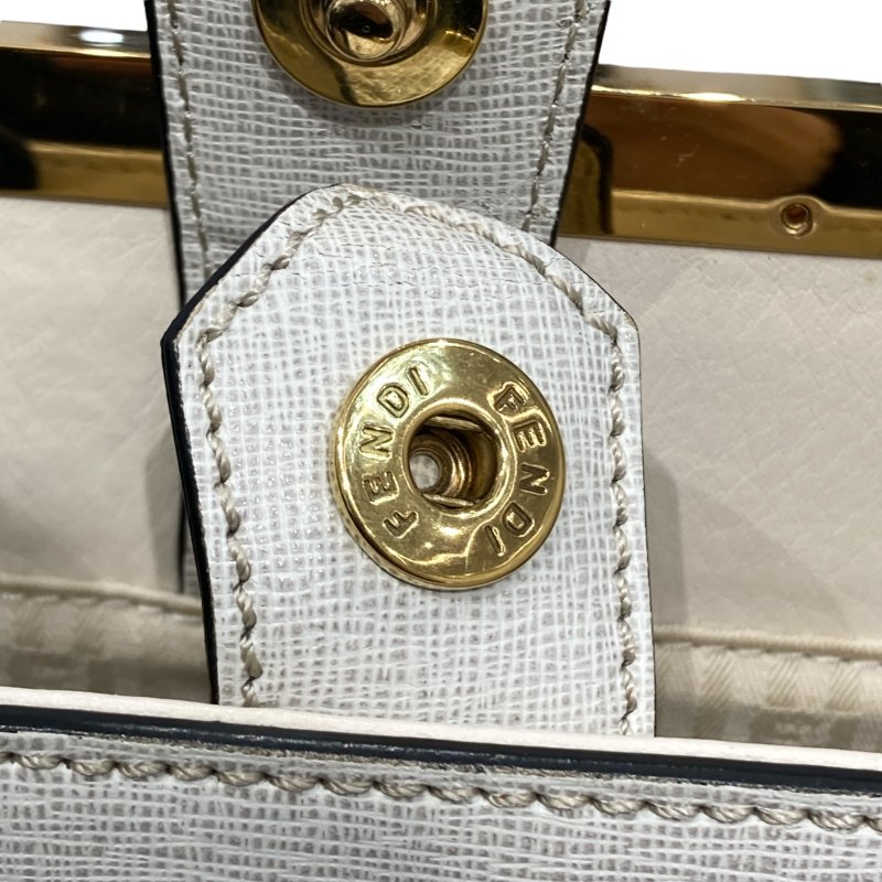 FENDI 芬迪 Toujours 可肩背 皮革 手提包 白色-27
