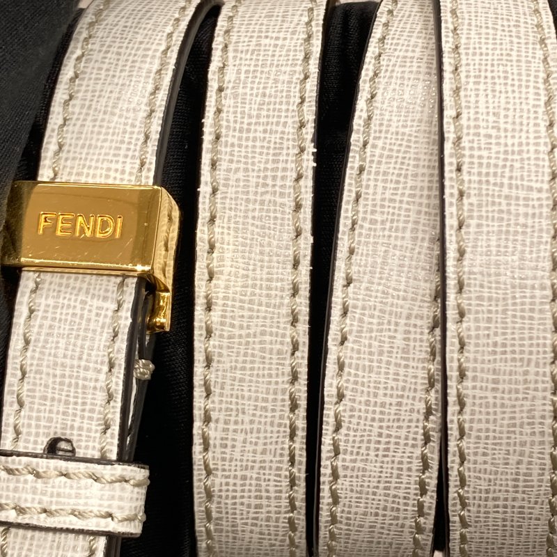 FENDI 芬迪 Toujours 可肩背 皮革 手提包 白色-31