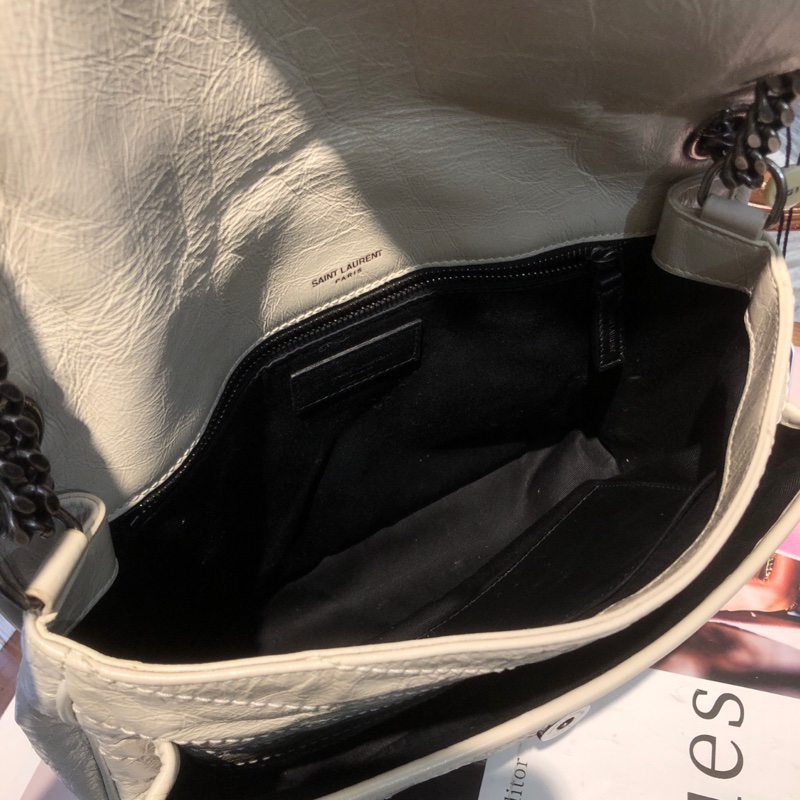 ysl niki 中号 白色 新款D扣 单肩包-7