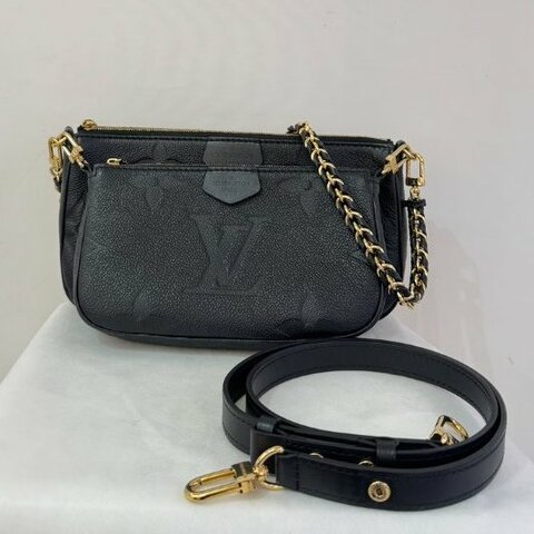 LV(M)黑牛皮壓紋二合一二用 Multi