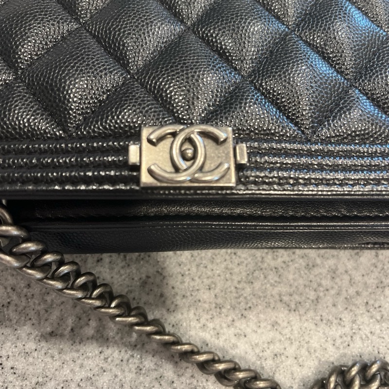 Chanel boy woc 黑銀-5
