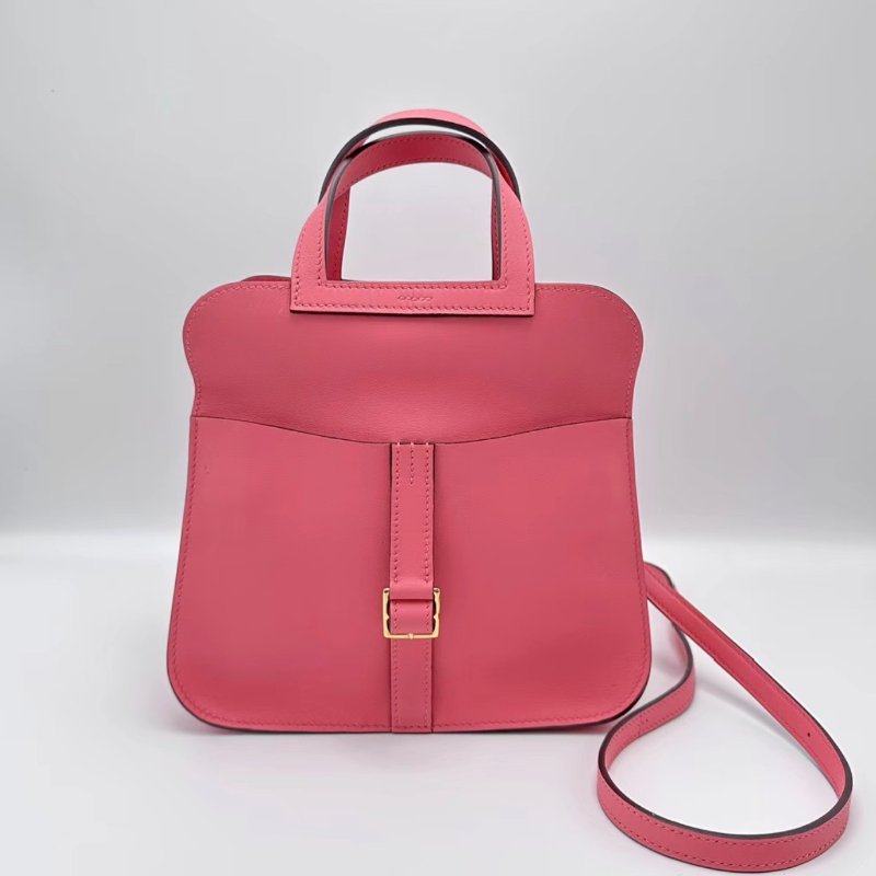 HERMES 唇膏粉金扣halzan mini手提肩背斜背包21.5*14*6.5 98新配件塵袋-0