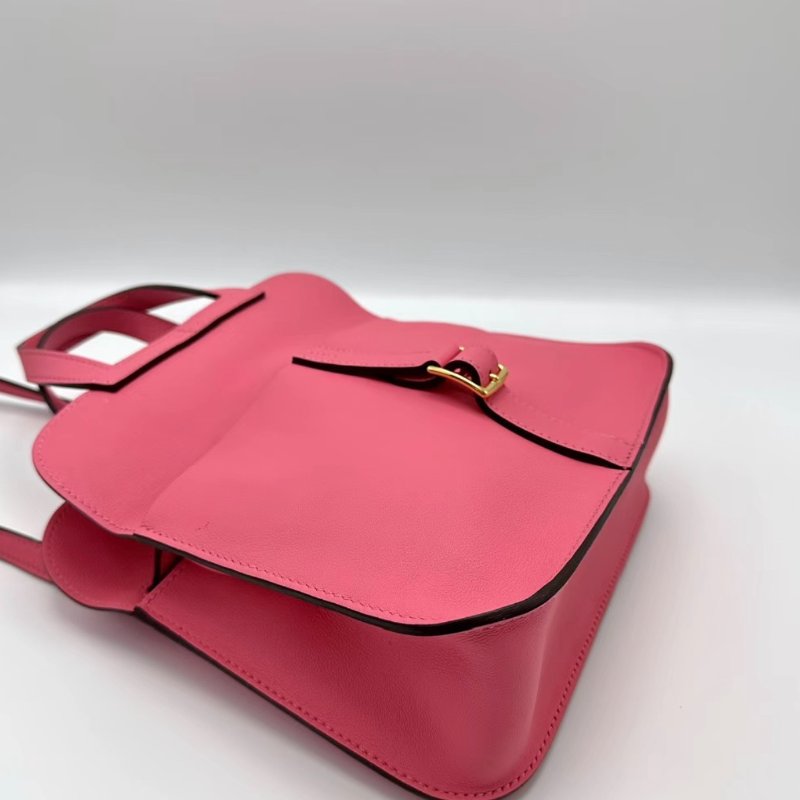 HERMES 唇膏粉金扣halzan mini手提肩背斜背包21.5*14*6.5 98新配件塵袋-2