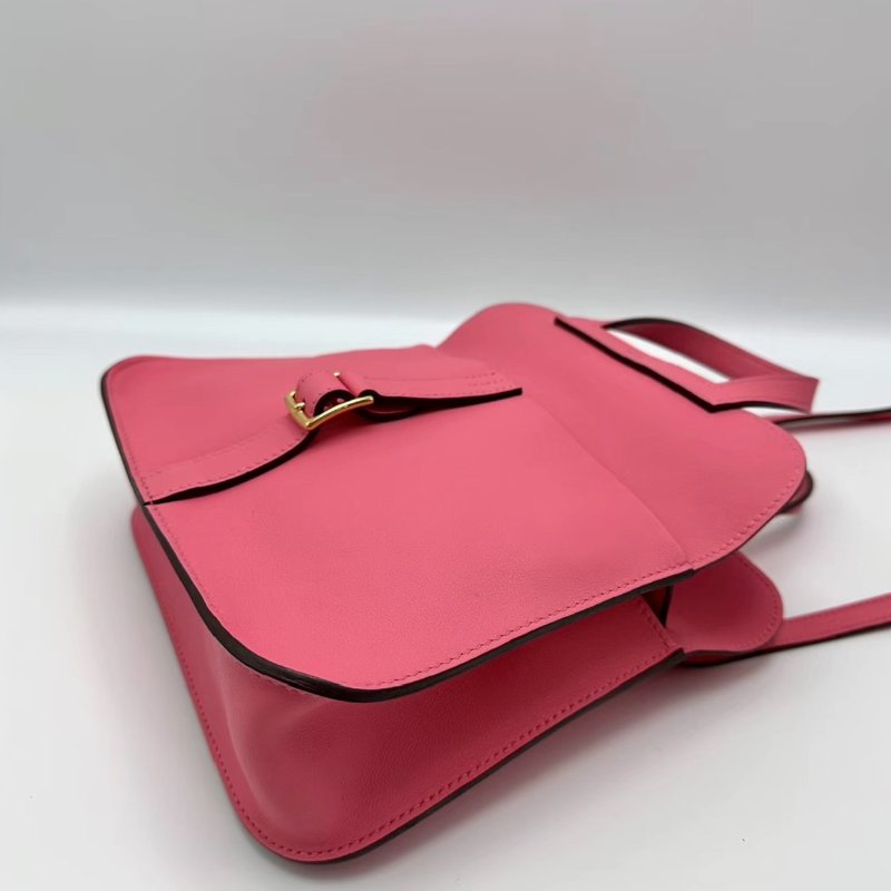 HERMES 唇膏粉金扣halzan mini手提肩背斜背包21.5*14*6.5 98新配件塵袋-4