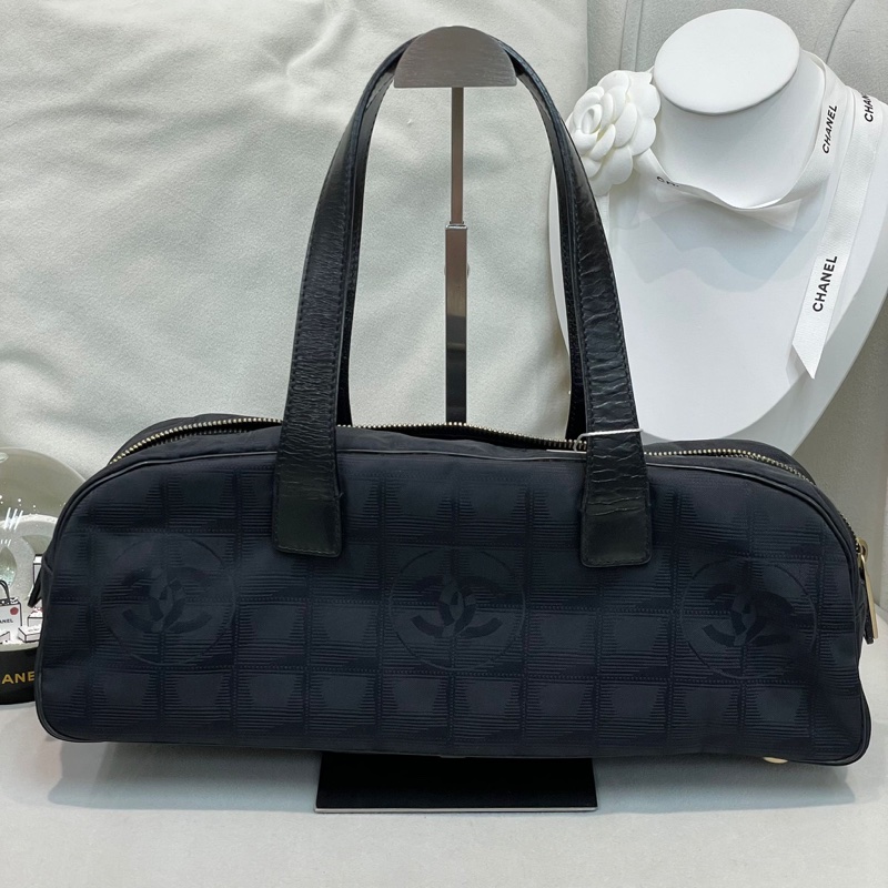 Chanel 黑色冰格 手拎袋 XB229-12