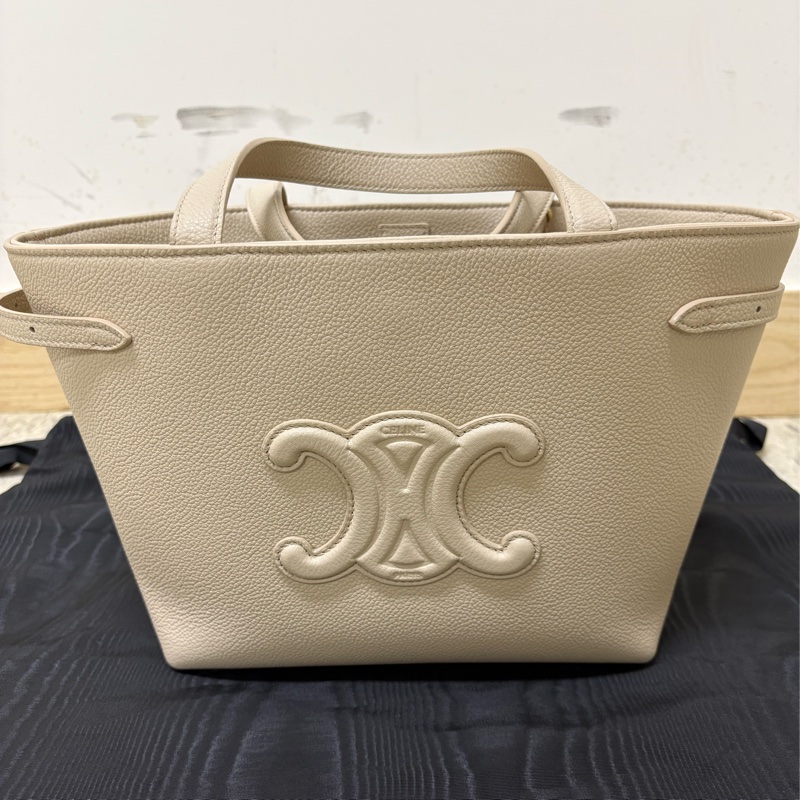 Celine Cuir小牛皮 Mini Tote Bag 迷你托特包 淡米色-6
