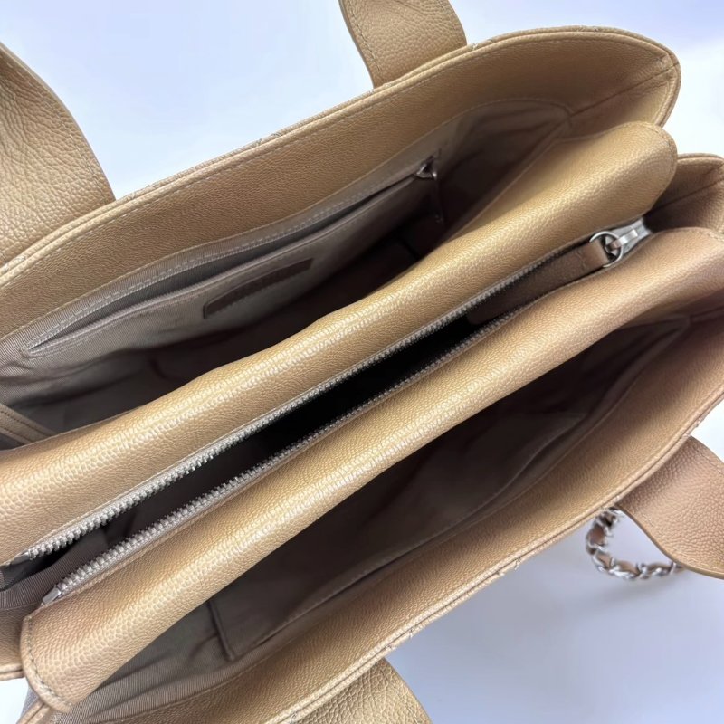 CHANEL 荔枝紋牛皮托特手提肩背包30*21*12 98新配件塵袋保卡-2