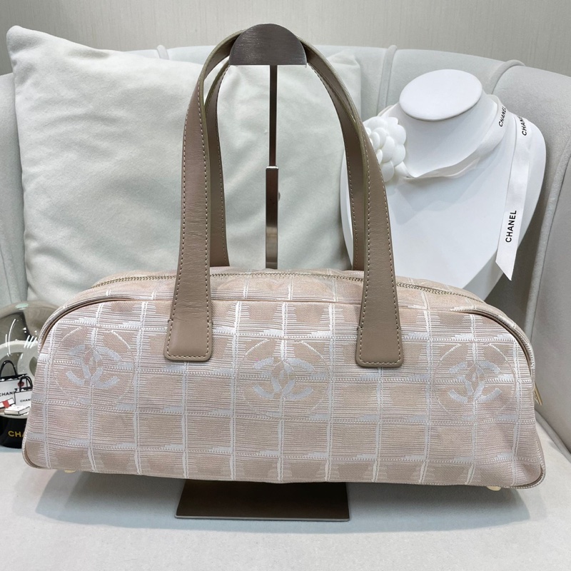 Chanel 奶茶色冰格 手拎袋 XB507-11