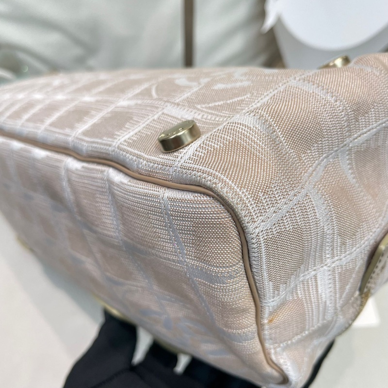 Chanel 奶茶色冰格 手拎袋 XB507-22