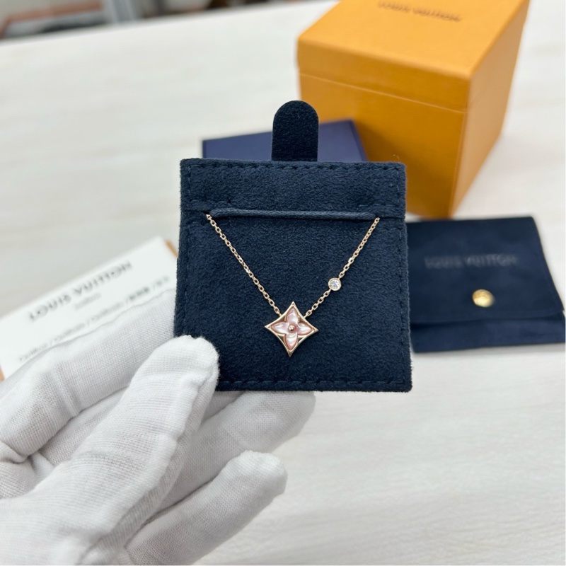 LV 18K玫瑰金粉貝母鑽石項鍊 25年8月卡 Baby同款-1