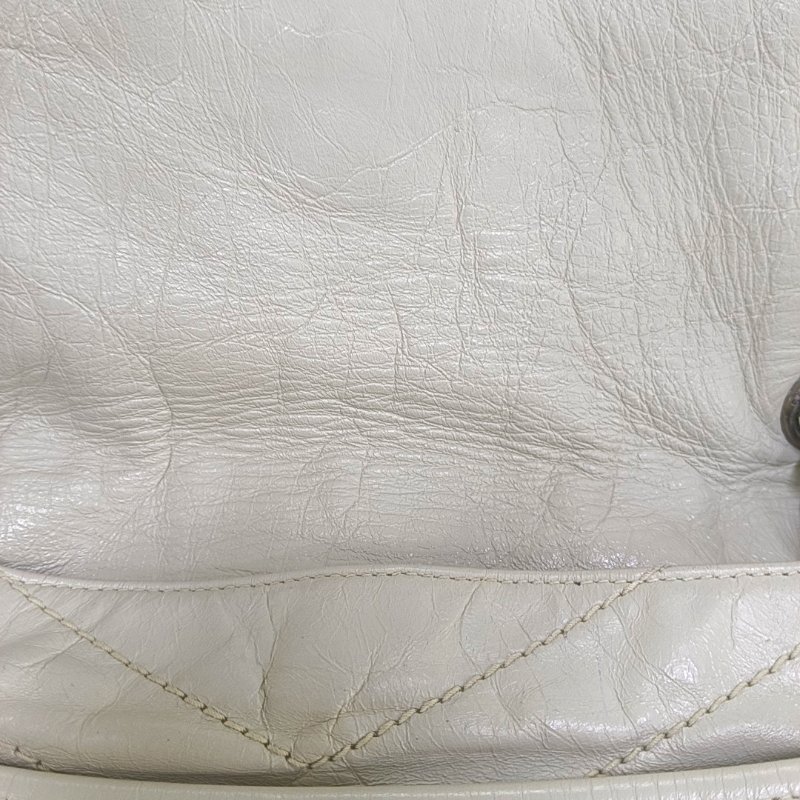 YSL NIKI中號 米色牛皮縫斜背包肩背包 D扣 釕色五金-15