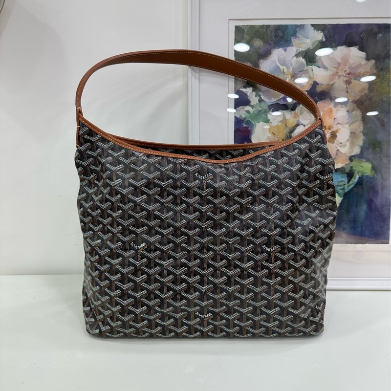 Goyard/戈雅Boheme hobo 棕色腋下包托特包 內裡有少許髒污 25年小票 金剛色 戈雅最火紅的包王之一!超難買的色 配件:塵袋 子袋,尺寸:33×26-1