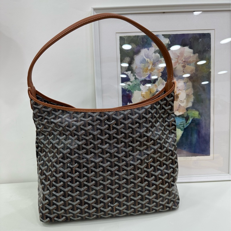 Goyard/戈雅Boheme hobo 棕色腋下包托特包 內裡有少許髒污 25年小票 金剛色 戈雅最火紅的包王之一!超難買的色 配件:塵袋 子袋,尺寸:33×26-2