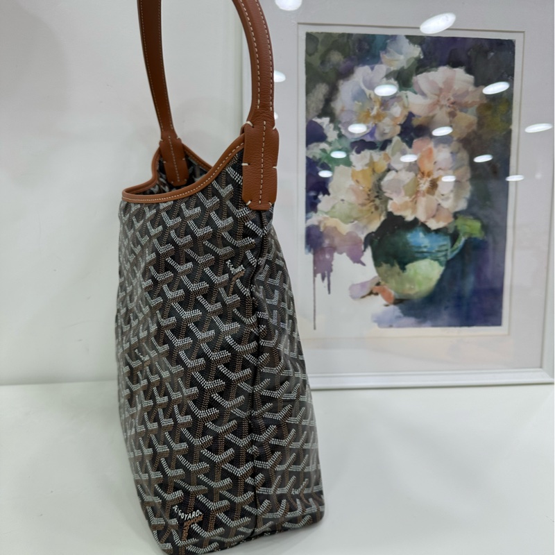 Goyard/戈雅Boheme hobo 棕色腋下包托特包 內裡有少許髒污 25年小票 金剛色 戈雅最火紅的包王之一!超難買的色 配件:塵袋 子袋,尺寸:33×26-3