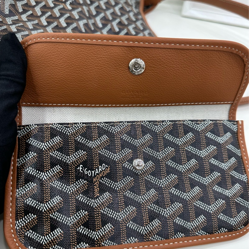 Goyard/戈雅Boheme hobo 棕色腋下包托特包 內裡有少許髒污 25年小票 金剛色 戈雅最火紅的包王之一!超難買的色 配件:塵袋 子袋,尺寸:33×26-8