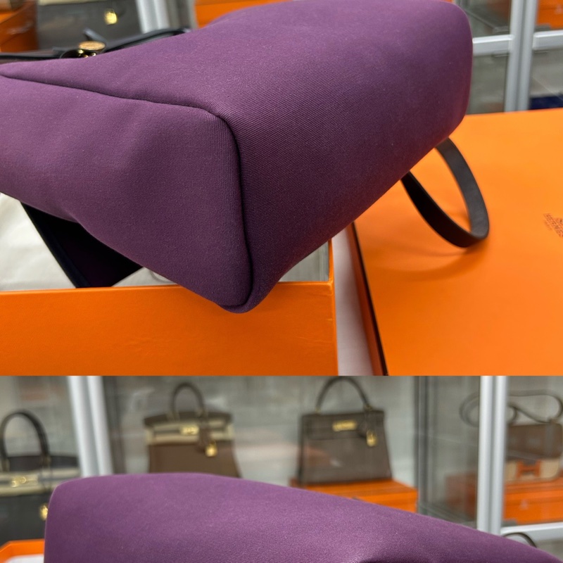 Hermes herbag a dos zip雙肩 葡萄紫小號 Z刻 部份五金膜 附件鎖具、塵袋、盒。-6