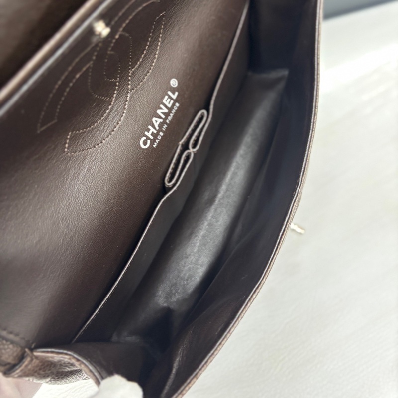 Chanel 巧克力棕荔枝牛皮中號CF 尺寸約25.5*15 鐳射12開無卡 附件塵袋、盒-8