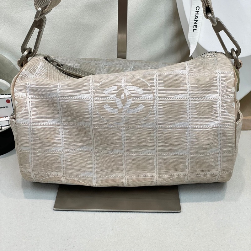 Chanel 圓筒珍珠色冰格單肩斜孭袋 XA907-13