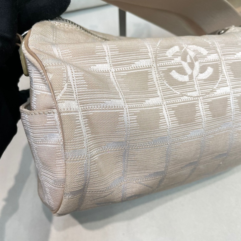Chanel 圓筒珍珠色冰格單肩斜孭袋 XA907-40