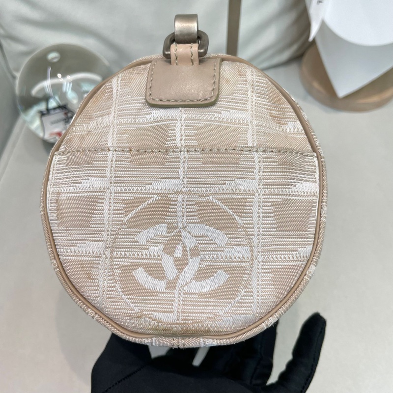 Chanel 圓筒珍珠色冰格單肩斜孭袋 XA907-41