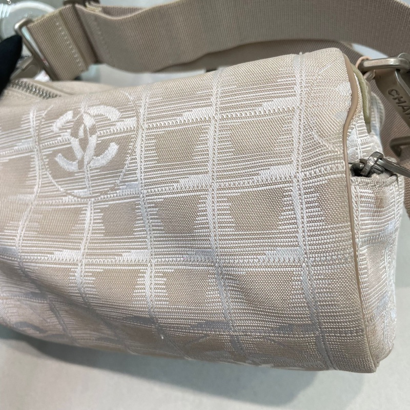 Chanel 圓筒珍珠色冰格單肩斜孭袋 XA907-42