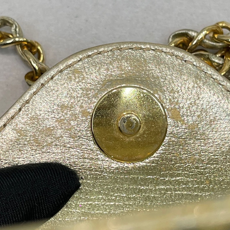 chanel 中古淡金色盒仔 皮穿鏈   XB541-35