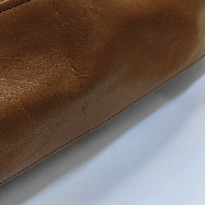 PRADA Easy 棕色牛皮肩背包 手提包 銀色五金-11