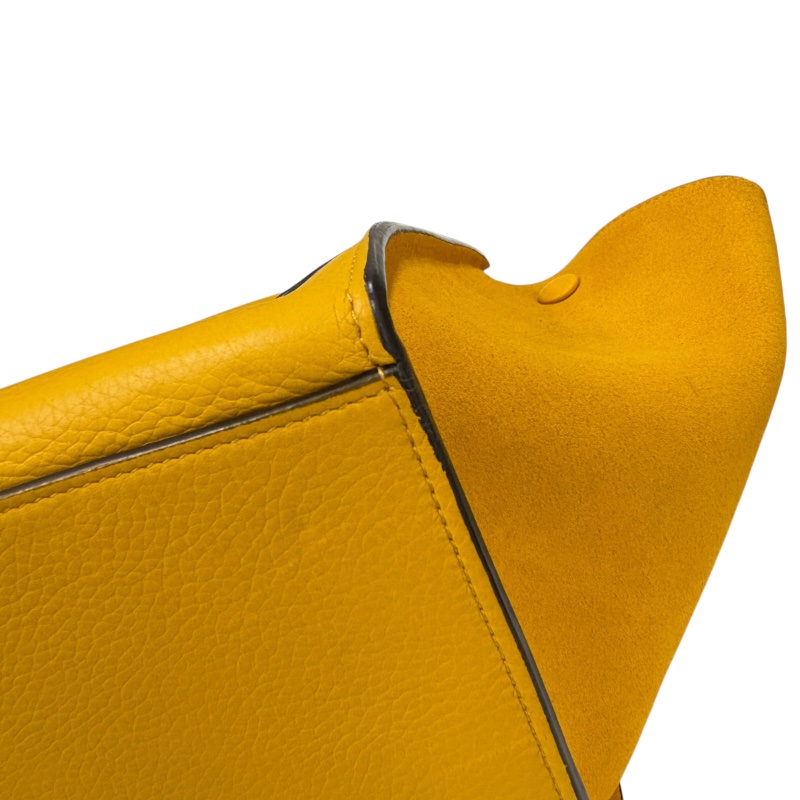 CELINE 賽琳 TRAPEZE 鞦韆包 皮革 黃色 銀扣-7