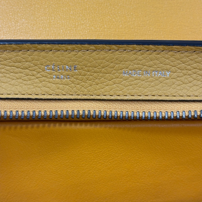 CELINE 賽琳 TRAPEZE 鞦韆包 皮革 黃色 銀扣-15