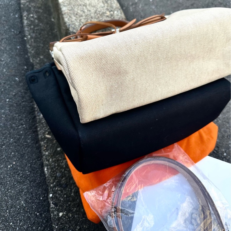 Hermes Herbag 31 棕白/棕黑-5