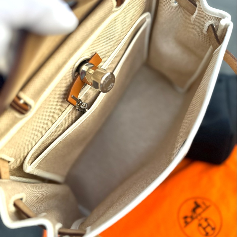 Hermes Herbag 31 棕白/棕黑-8