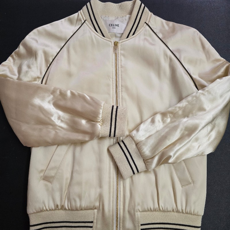 CELINE 淺金色棒球外套-7