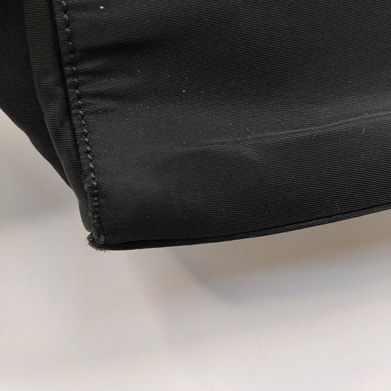 PRADA 托特包 黑色尼龍徽標手提包肩背包 銀色五金-12