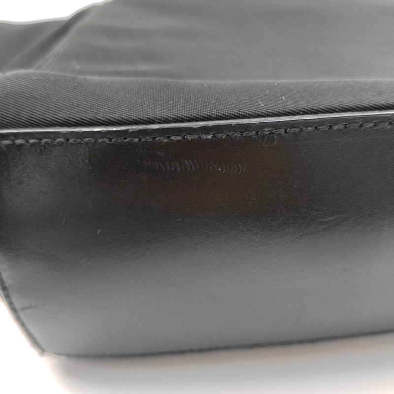 PRADA 托特包 黑色尼龍徽標手提包肩背包 銀色五金-14