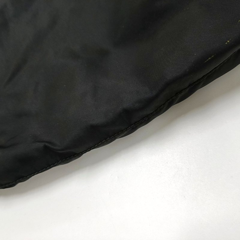 PRADA 黑色尼龍徽標肩背包 手提包 銀色五金-9