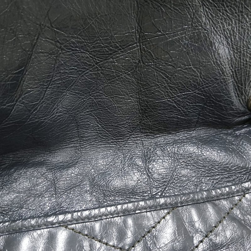 YSL NIKI大號 深灰色牛皮绗縫V紋 肩背包斜背包 釕色五金-7