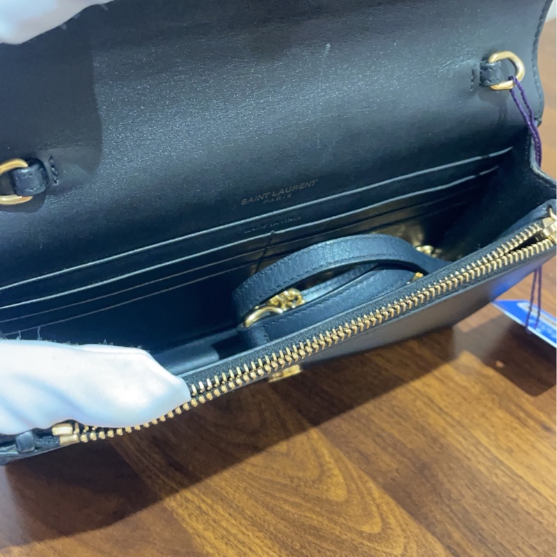 ysl 黑金 流苏 信封 单肩包-5