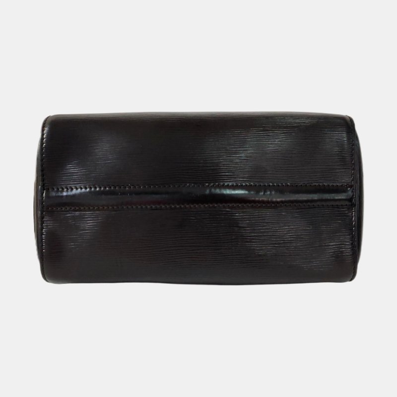 LOUIS VUITTON SPEEDY 28 黑色EPI牛皮波士頓包手提包 金色五金 中古款-5