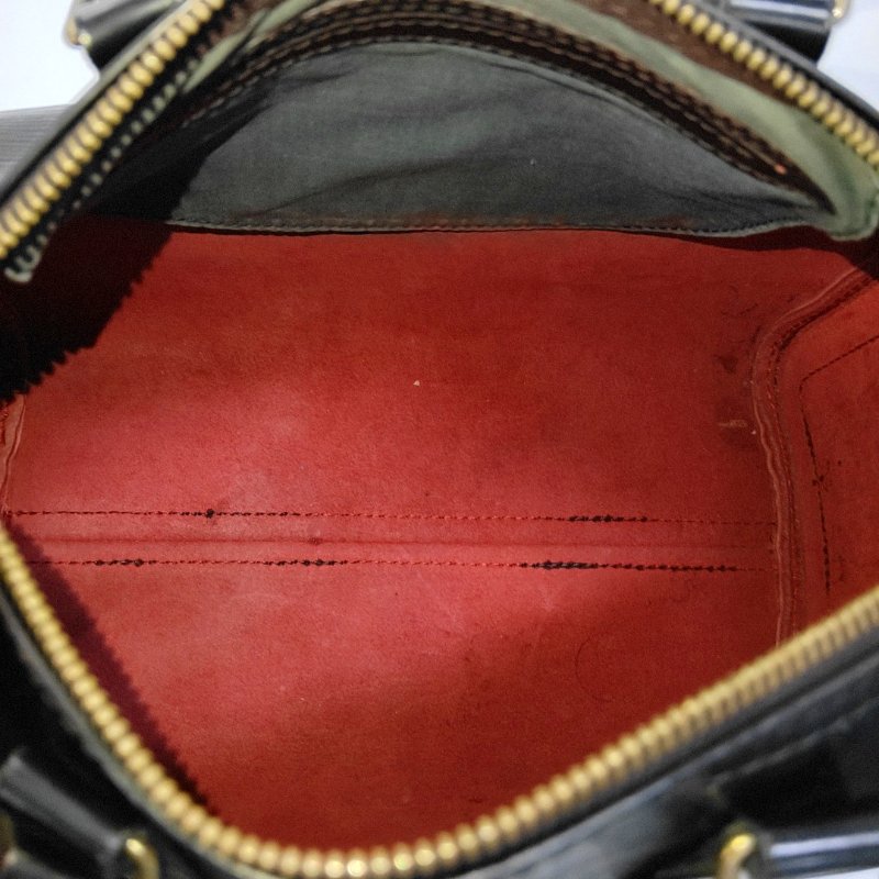 LOUIS VUITTON SPEEDY 28 黑色EPI牛皮波士頓包手提包 金色五金 中古款-6