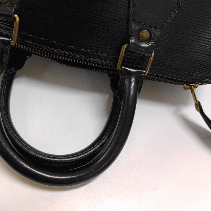 LOUIS VUITTON SPEEDY 28 黑色EPI牛皮波士頓包手提包 金色五金 中古款-8