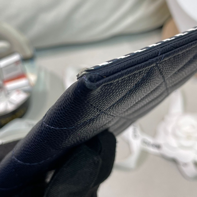 Chanel 限量水手版深藍色直板銀包 XB490-4