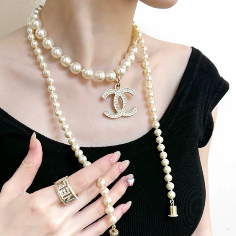CHANEL 手工坊系列 珍珠項鍊毛衣鏈 帶盒子 鏈長約96-9