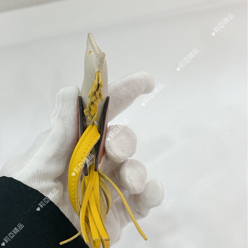 莉亞精品♡ Hermes奶昔白 小飛馬掛飾 PM #B刻 二手美品-5