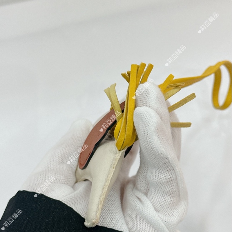 莉亞精品♡ Hermes奶昔白 小飛馬掛飾 PM #B刻 二手美品-7