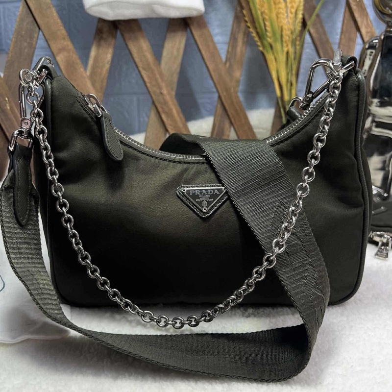 PRADA普拉達經典三合一尼龍包 墨綠色 （中性款）-1