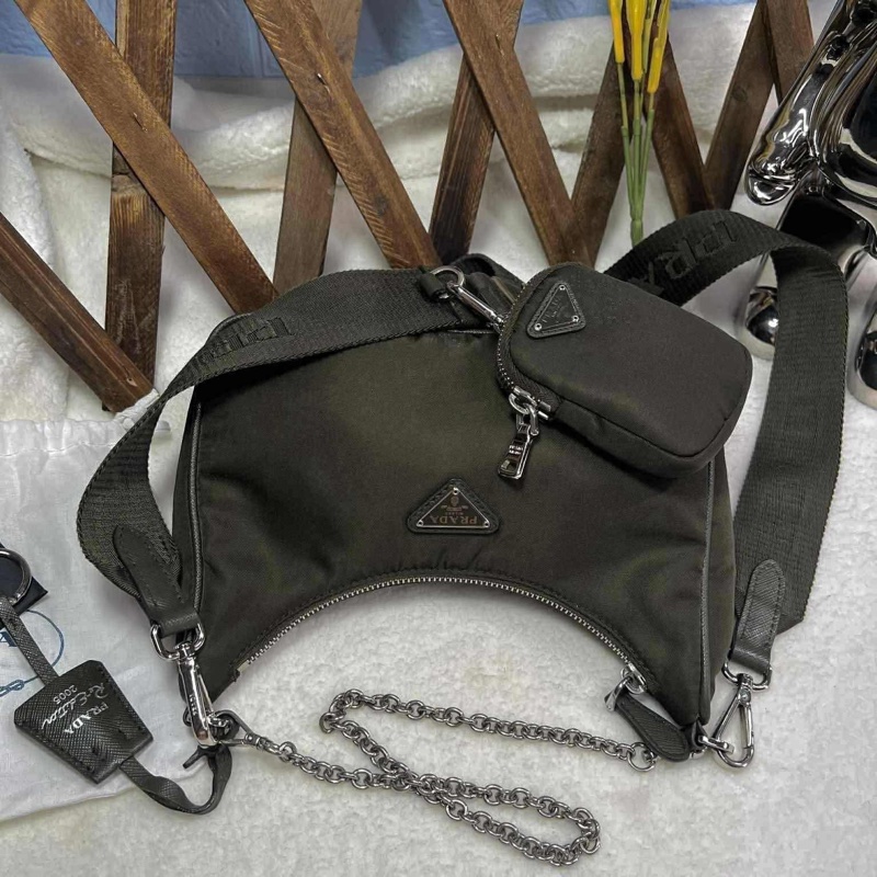 PRADA普拉達經典三合一尼龍包 墨綠色 （中性款）-2