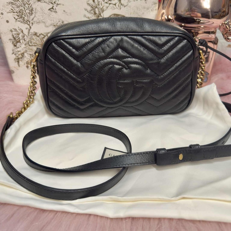 Gucci 經典絎縫斜背GG Marmont 24cm相機包(中性款)-6