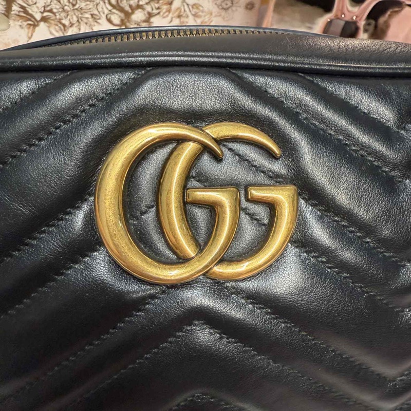 Gucci 經典絎縫斜背GG Marmont 24cm相機包(中性款)-16
