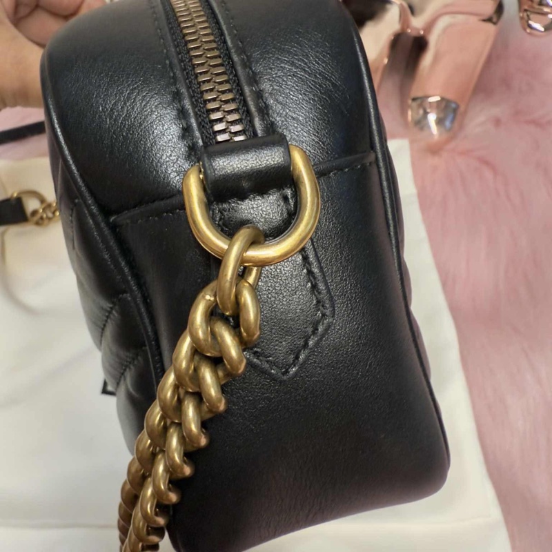 Gucci 經典絎縫斜背GG Marmont 24cm相機包(中性款)-21